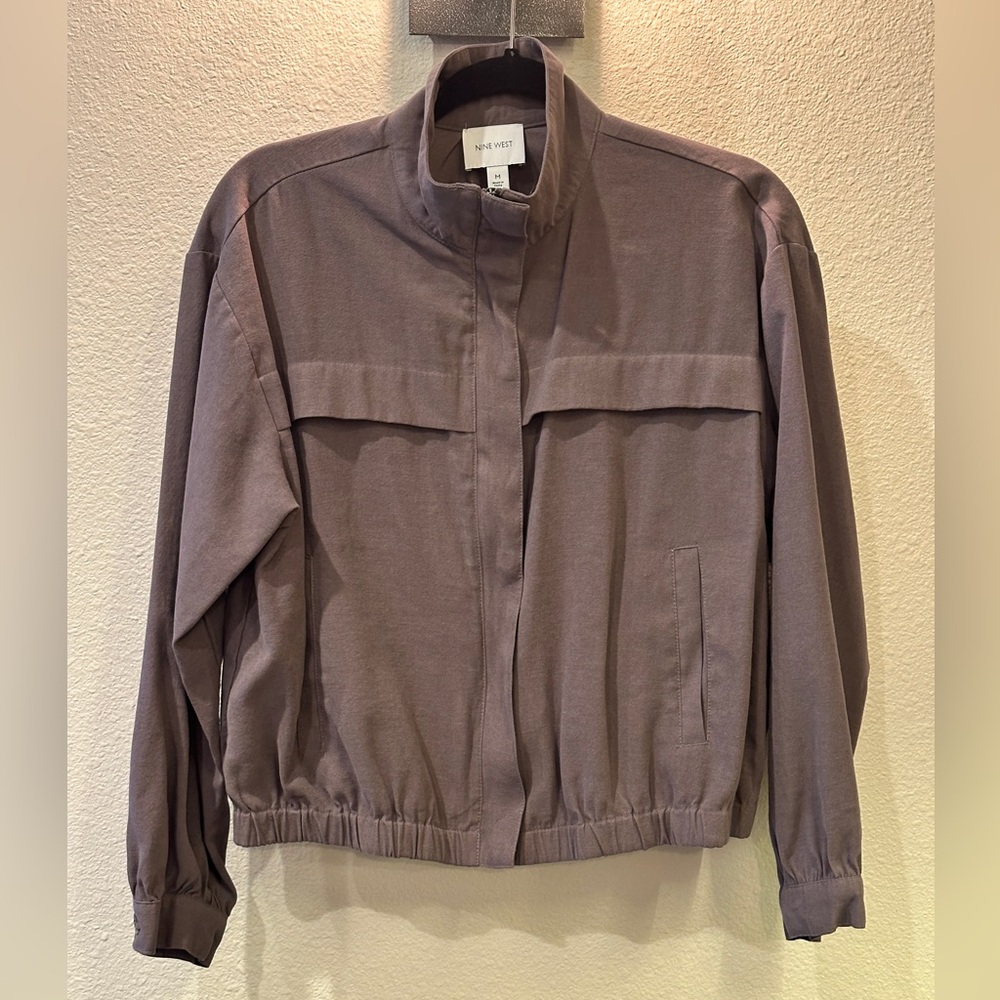 Nine West Grey Leisure Suit Zip-Up Jacket